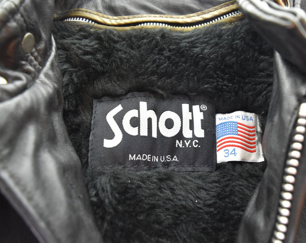 ショット SCHOTT 90s USA製 641 裏ライナー付き取り外し可 シングルライダース ジャケット 641 34 ジャケット ブラック 103MT-2812