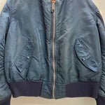 【曜日割引対象外】 アルファ インダストリーズ ALPHA INDUSTRIES 80's 旧タグ USA製 MA-1 フライトジャケット ジャケット ネイビー Lサイズ 201MT-4431 VB