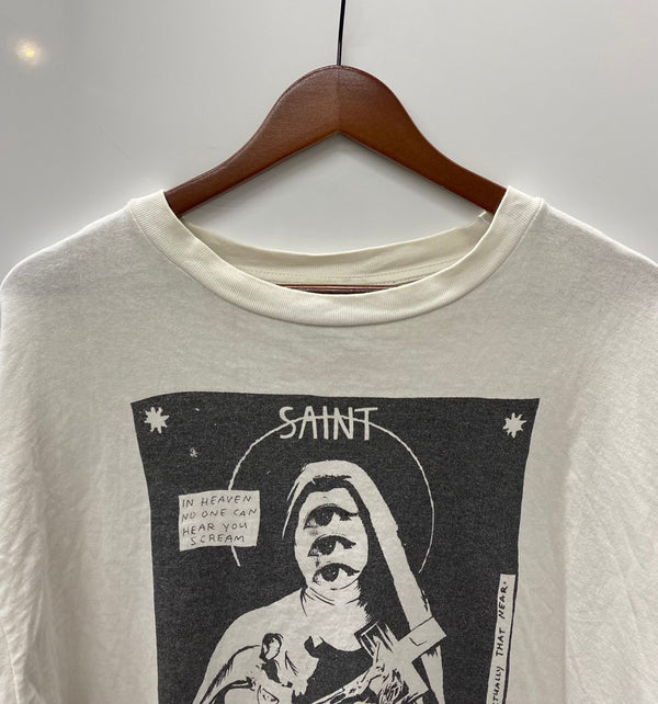 セントマイケル SAINT Mxxxxxx 21AW LS Tee W.I.H SM-A21-0000-021 長袖カットソー ホワイト Lサイズ 201MT-2725