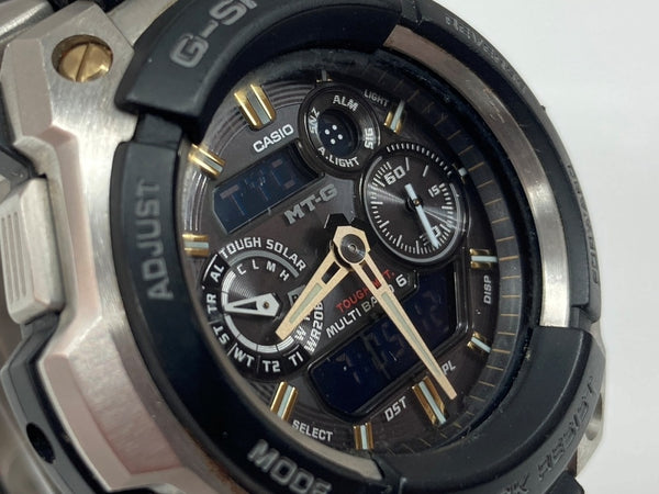 ジーショック G-SHOCK CASIO カシオ 耐衝撃構造 20気圧防水 三ツ折れプッシュ 中留アウトドア 腕時計 ウォッチ 5055 銀 MTG-1500 メンズ腕時計シルバー 104T-32