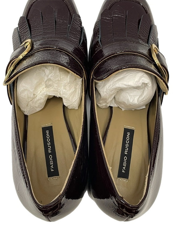 ファビオルスコーニ FABIO RUSCONI GIADA300 ソフトエナメル チャンキーヒール レディース靴 パンプス ワインレッド 37 23.5cm 601sh-5