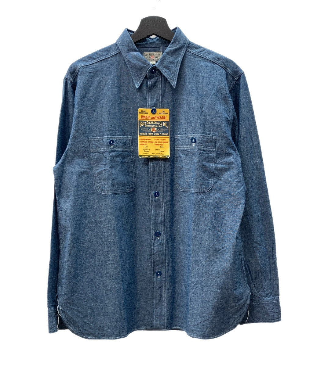 Buzz Rickson's シャンブレーシャツ 16-16 ½ L相当 BUZZ RICKSON'S バズリクソンズ シャンブレー シャツ メンズ