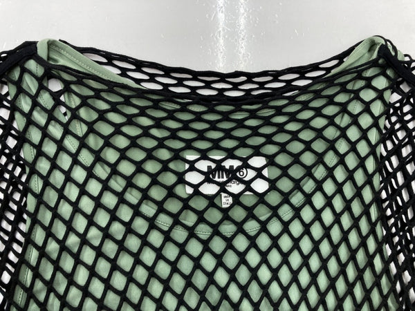 エムエムシックス MM6 メゾンマルジェラ Maison Margiela 18SS メッシュ レイヤード タンクトップ ノースリーブ BLACK 黒 S52NC0112 S23165 半袖カットソー 無地 ブラック Mサイズ 104LT-159