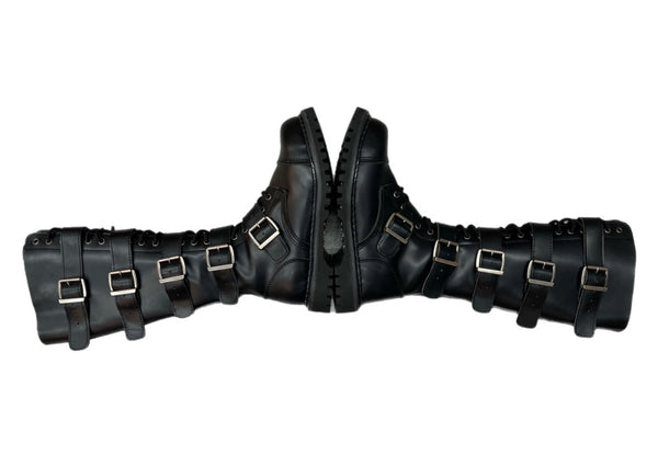 デモニア DEMONIA RIOT-20 アイレット レースアップ ニーハイ ブーツ スチールトゥ ロング パンク シューズ 黒 メンズ靴 ブーツ その他 ブラック 9M 104S-980