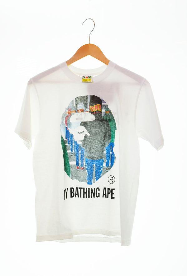 アベイシングエイプ A BATHING APE  ロゴ プリント 半袖Tシャツ 白 110-254 Tシャツ プリント ホワイト Sサイズ 103MT-525