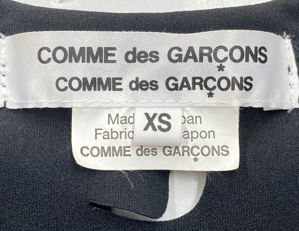 コムデギャルソン COMME des GARCONS コムコム AD2016 17SS パンチング ブラウス 丸襟 フラワーカッティング 花 日本製 BLACK 黒 RS-T002 半袖カットソー 総柄 ブラック XSサイズ 104LT-108