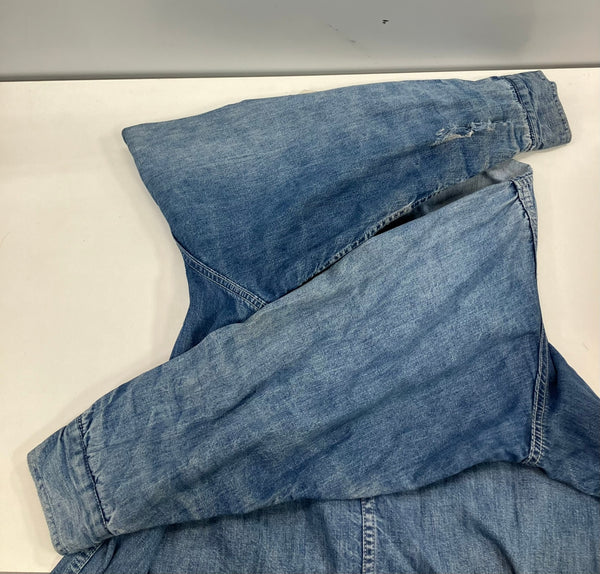 ヴィンテージ vintage 80's 80年代 BIG SMITH ビッグスミス デニムカバーオール チョアコート 金ボタン 襟コーデュロイ ジャケット ブルー 101MT-4897