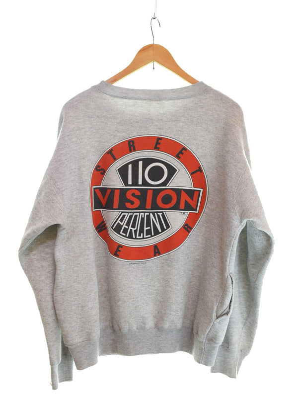 ヴィジョンストリートウェア VISION STREET WEAR 80s フロントロゴスウェット コピーライト1987年 80's 刺繍タグ スウェット グレー Lサイズ 103MT-3386
