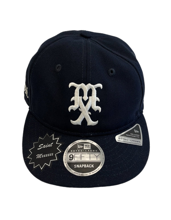 セントマイケル SAINT MICHAEL SAINT Mxxxxxx ニューエラ NEWERA Retro Crown 9FIFTY MX Cap NAVY 紺 刺繍 帽子 メンズ帽子 キャップ ネイビー 101hat-190