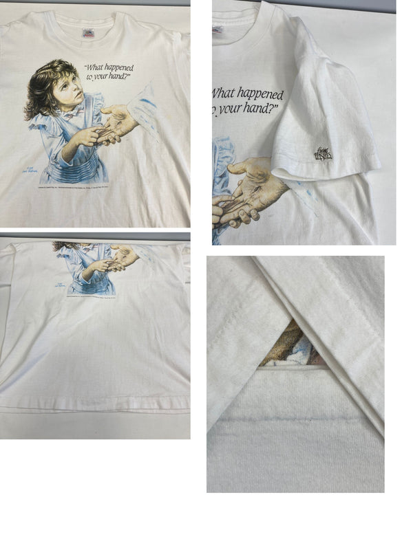 ヴィンテージ vintage 90’s 90s Fruit of the Loom What happened to your hand? あなたの手どうしたの jesus ジーザス アートT Tシャツ 101MT-3741
