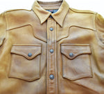 ザフラットヘッド THE FLAT HEAD DEERSKIN SHIRT ディアスキン シャツ レザーシャツ ジャケット 茶 36 ジャケット ブラウン 103MT-1514