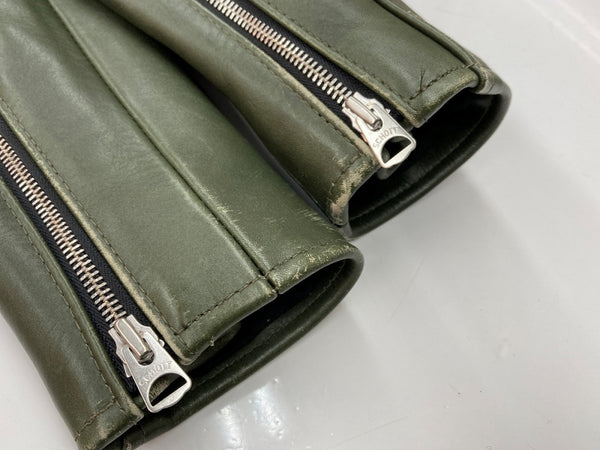 ショット SCHOTT ONESTAR 613UST 7164 D.Green ワンスター ダブルライダース ジャケット レザー ジャケット 緑 サイズ 38 ジャケット 無地 グリーン 104MT-2328