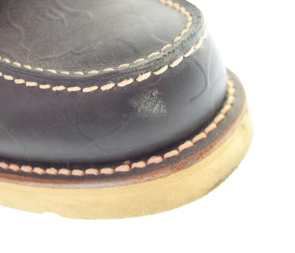 アベイシングエイプ A BATHING APE  サル カモ柄 型押し レースアップブーツ メンズ靴 ブーツ ワーク ブラック 8 103S-1255