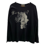 ヨウジヤマモト プールオム Yohji Yamamoto POUR HOMME チ付き長袖プリント 食べて…いい？ HD-T04-042 ロンT ブラック 3サイズ 201MT-3941