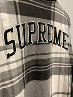 シュプリーム SUPREME Plaid snap front sweat スナップ フロント スウェット ロゴ刺繍 スナップボタン スウェットジャケット 黒 チェック ジャケット ブラック Sサイズ 101MT-3125