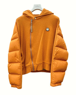 モンクレール MONCLER 21AW GENIUS 8 PALM ANGELS ジーニアス パーム エンジェルス DOWN HOODIE ダウン フーディー パーカー スウェット マスタード G209L8N00004 パーカ ロゴ オレンジ Mサイズ 104MT-865