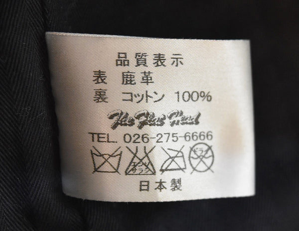 フラットヘッド THE FLAT HEAD ディアスキンレザーシャツ 鹿革  40 長袖シャツ ブラック 103MT-3251