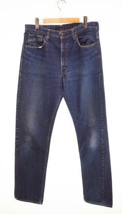 リーバイス Levi's 60's 505 BIG E デカ文字 505 濃紺 耳なし SCOVILL ZIP スコビル 60年代 60s ビッグE レインボーステッチ  不均等V ボタン裏 5 ウエストダブル デニム ブルー 103MB-619