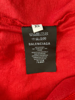 バレンシアガ BALENCIAGA 半袖カットソー 赤 XS Tシャツ レッド SSサイズ 101MT-4015