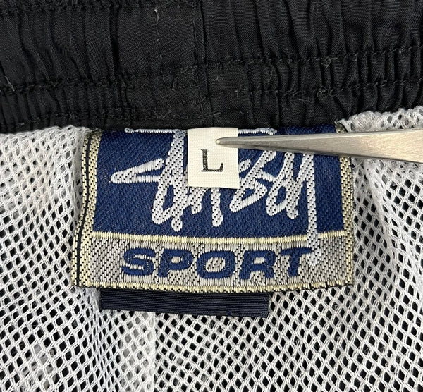 ステューシー STUSSY old stussy sport ナイロンセットアップ トラックジャケット トラックパンツ スーツ・セットアップ ブラック Lサイズ 101MB-593