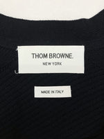 トムブラウン THOM BROWNE 4BAR WOOL CARDIGAN ライン ウール カーディガン Vネック ボタン 紺 MKC271A-00014415 サイズ 0 カーディガン ライン ネイビー 104MT-1084