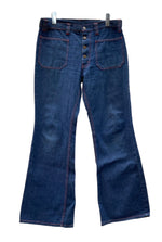 リーバイス Levi's 610 78 BIG E 70s 70年代 フレアパンツ ベルボトム ブーツカット セーラーパンツ マリン 白タブ ボタン裏375 紺 デニム ネイビー W33 L32 104MB-265