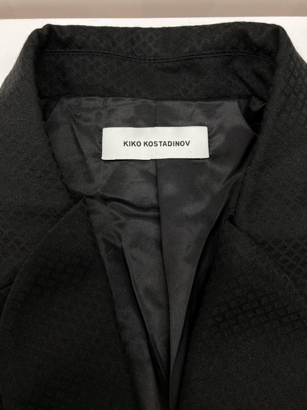 キココスタディノフ KIKO KOSTADINOV 20AW KLEES DOUBLE LAPEL BLAZER ダブル ラペル ブレザー TULCEA テーラード アウター 黒 サイズ 44 ジャケット 総柄 ブラック 104MT-2112