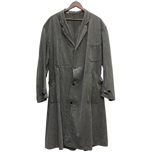 【曜日割引対象外】 ヴィンテージ vintage 40's ブラックシャンブレー アトリエコート コート ブラック 201MT-4464 VB