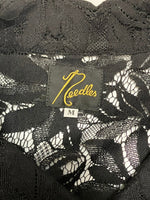 ニードルス Needles 23SS Cabana Shirt - C/PE/R Lace Cloth / Flower カバナシャツ レースクロス/フラワー MR252 半袖シャツ ブラック Mサイズ 101MT-3098