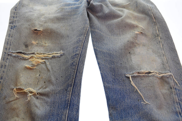 リーバイス Levi's 70's 501 66 Single 66前期 75年製 ボタン裏 6 VINTAGE ヴィンテージ スモールe リペア 均等V デニム ブルー W34L33 103MB-575