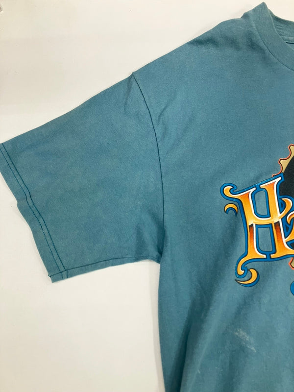 ハーレーダビッドソン Harley-Davidson 90’s  90年代 バーアンドシールドロゴ モーターサイクル  両面プリント MADE IN USA アメリカ製 VINTAGE ヴィンテージ  Tシャツ グリーン Lサイズ 101MT-4590