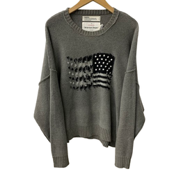 ダイリク DAIRIKU 22AW American Dream Inside-out Knit 星条旗 セーター グレー Fサイズ 201MT-4806