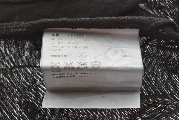 トリココムデギャルソン tricot COMME des GARCONS AD2005 00s 00's フリル切替 TP-T001 半袖ポロシャツ ブラック 103LT-126