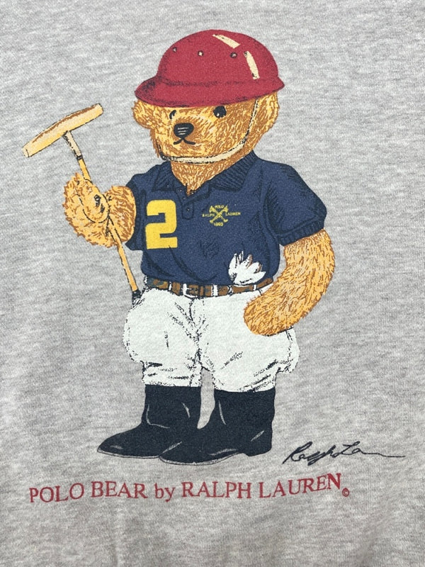 ラルフローレン RalphLauren 90s POLO BEAR SWEATSHIRT ポロ ベア スウェットシャツ トレーナー 裏起毛 灰 スウェット ロゴ グレー Mサイズ 104MT-2303