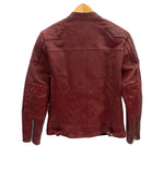 フォータイム FORTIME タグ付き シングルライダース 本革 ラムレザー ジャケット ワインレッド Lサイズ 101MT-5308