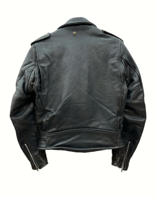 ショット SCHOTT LEATHER JACKET レザー ジャケット ダブルライダース バイカー USA製 PERFECTO 黒 38 ジャケット 無地 ブラック 104MT-903