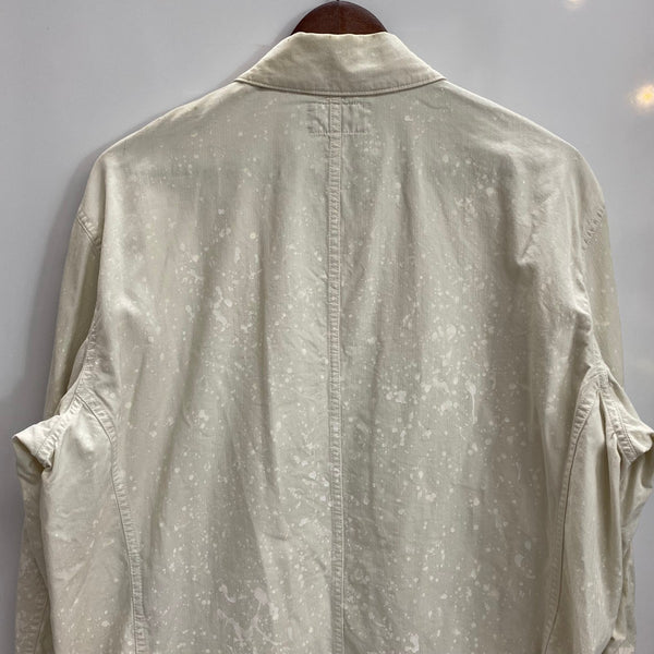 【曜日割引対象外】 ダブルアールエル RRL WHITE HBT PAINT COVERALL ヘリンボーン ジャケット ホワイト Lサイズ 201MT-4321 VB