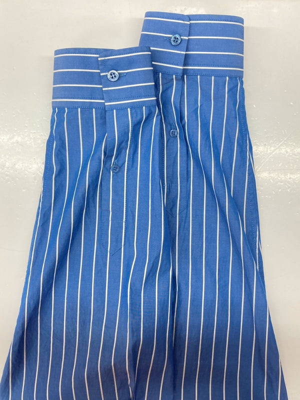 バレンシアガ BALENCIAGA Back Logo Stripe Shirt バック ロゴ ストライプ シャツ 長袖 ボタンダウン オーバーサイズ 白 青 508465 TBM12 サイズ 39 長袖シャツ ストライプ ブルー 104MT-971