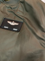 アビレックス AVIREX MA-1 FLIGHT JACKET フライト ジャケット ボンバー ジップアップ ミリタリー 軍物 アウター 緑 ジャケット 刺繍 カーキ Lサイズ 104MT-1799