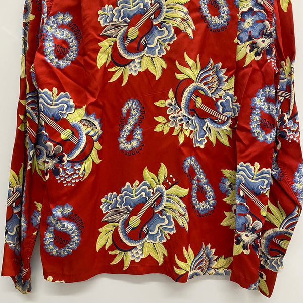 【曜日割引対象外】 サンサーフ SUN SURF アロハシャツ L/S RAYON ALOHA SHIRT SS20084 長袖シャツ レッド Mサイズ 201MT-4395 VB