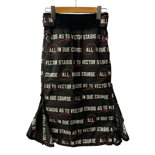 サカイ sacai 18ss テキストプリントスカート 18-03573 スカート ブラック 201LB-97