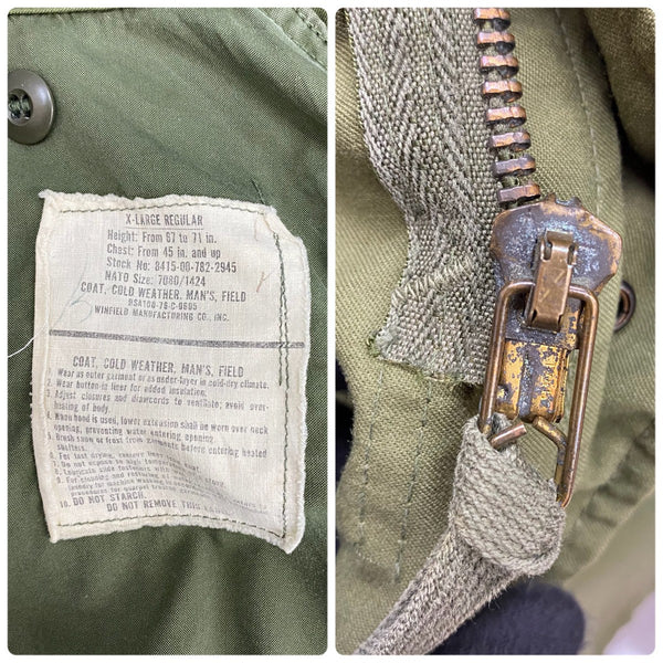 【曜日割引対象外】 ミリタリー MILITARY 80's US.ARMY M-65 フィールドジャケット ジャケット カーキ Sサイズ 201MT-4630 VB