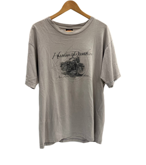 ハーレーダビッドソン Harley-Davidson 00's An American Edition MORTERCYCLE イーグル モーターサイクル バイク バーアンドシールドロゴ 両面 プリント - Tシャツ ブラウン 101MT-4540