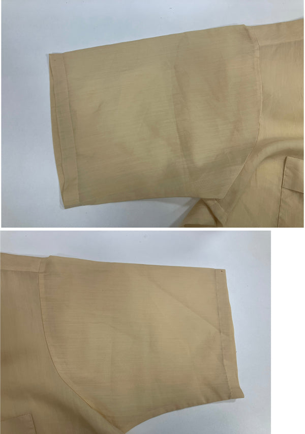 タウンクラフト TOWN CRAFT 60’s~70's 60~70年代 Penneys PENN-PREST ペニーズ 開襟 オープンカラーシャツ ループカラー ボックス ヴィンテージ Vintage 半袖シャツ イエロー Mサイズ 101MT-4796