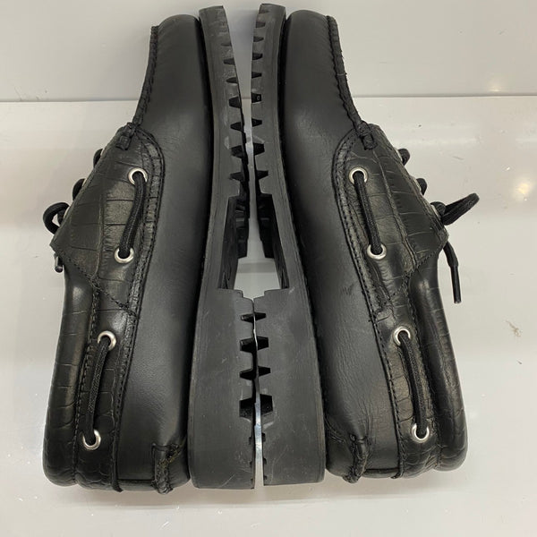 ティンバーランド Timberland AUTHENTIC 3 EYE LUG モカシン TB-0A64PK-001 メンズ靴 ローファー ブラック 26.5cmサイズ 201-shoes1255