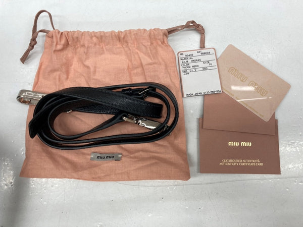 ミュウミュウ miu miu 2AJB MADRAS マドラス 2WAY ショルダーバッグ クロスボディ レザー LEATHER F0002 NERO BLACK 黒 5BB004 バッグ レディースバッグ ハンドバッグ ロゴ ブラック 104B-56