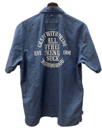 ネイバーフッド NEIGHBORHOOD CLASSIC WORK SHIRT クラシック ワーク シャツ 半袖 紺 半袖シャツ ロゴ ネイビー Lサイズ 104MT-1535