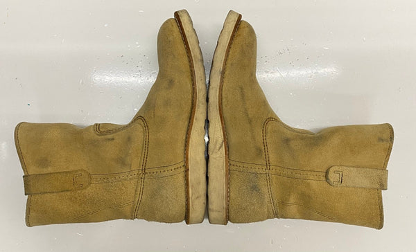 【曜日割引対象外】 レッドウィング RED WING ペコスブーツ スエード USA製 8168 メンズ靴 ブーツ ペコスタイプ ベージュ 25cmサイズ 201-shoes1520 VB