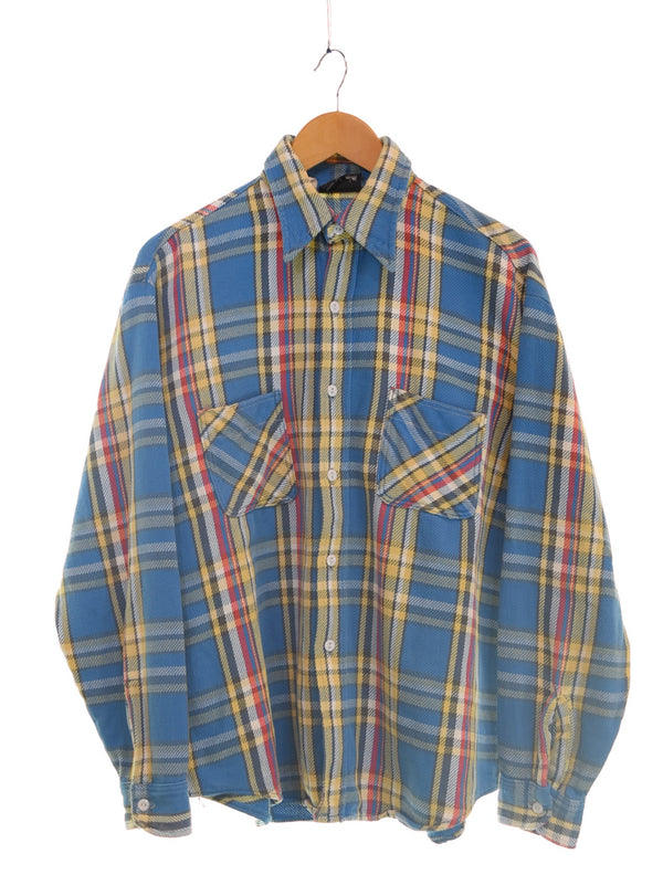 ヴィンテージ Vintage 70s ヘビネル 皿ボタン ネルシャツ 長袖シャツ マルチカラー 103MT-3391