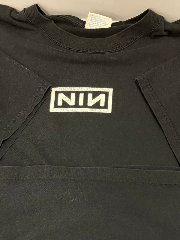 バンドTシャツ BAND-T 00's 00s ALLSPORT Nine Inch Nails  ナインインチネイルズ box logo Fragile 2000 TOUR T-SHIRT 両面プリント USA製 MADE IN USA XL Tシャツ プリント ブラック LLサイズ 101MT-2422